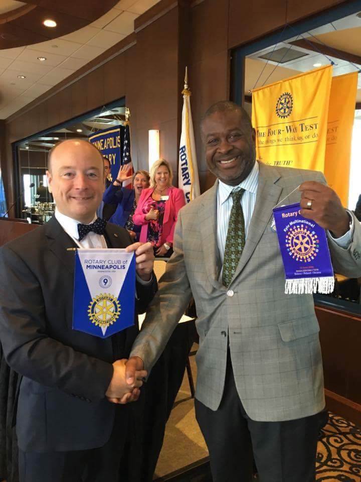 Mark Erjavec with the Minneapolis Rotary Club, Minnesota