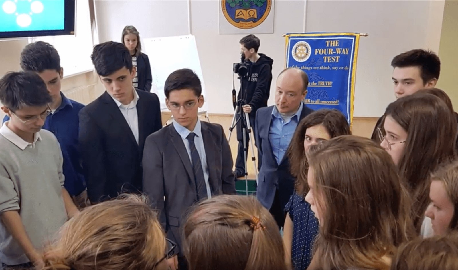 Mark Erjavec in a special thank you video of Rotary Interact Club School 155, Kyiv, Ukraine